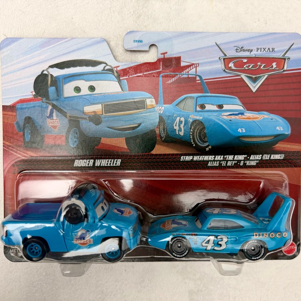 Cars Dinoco Roger Wheeler & Strip Weather AKA "The King" Die-Cast Vehicle 2-Pack